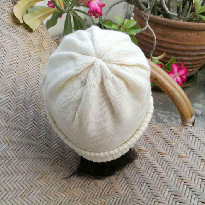 หมวกไหมพรม 2 ชั้น สวยน่ารักใบนี้