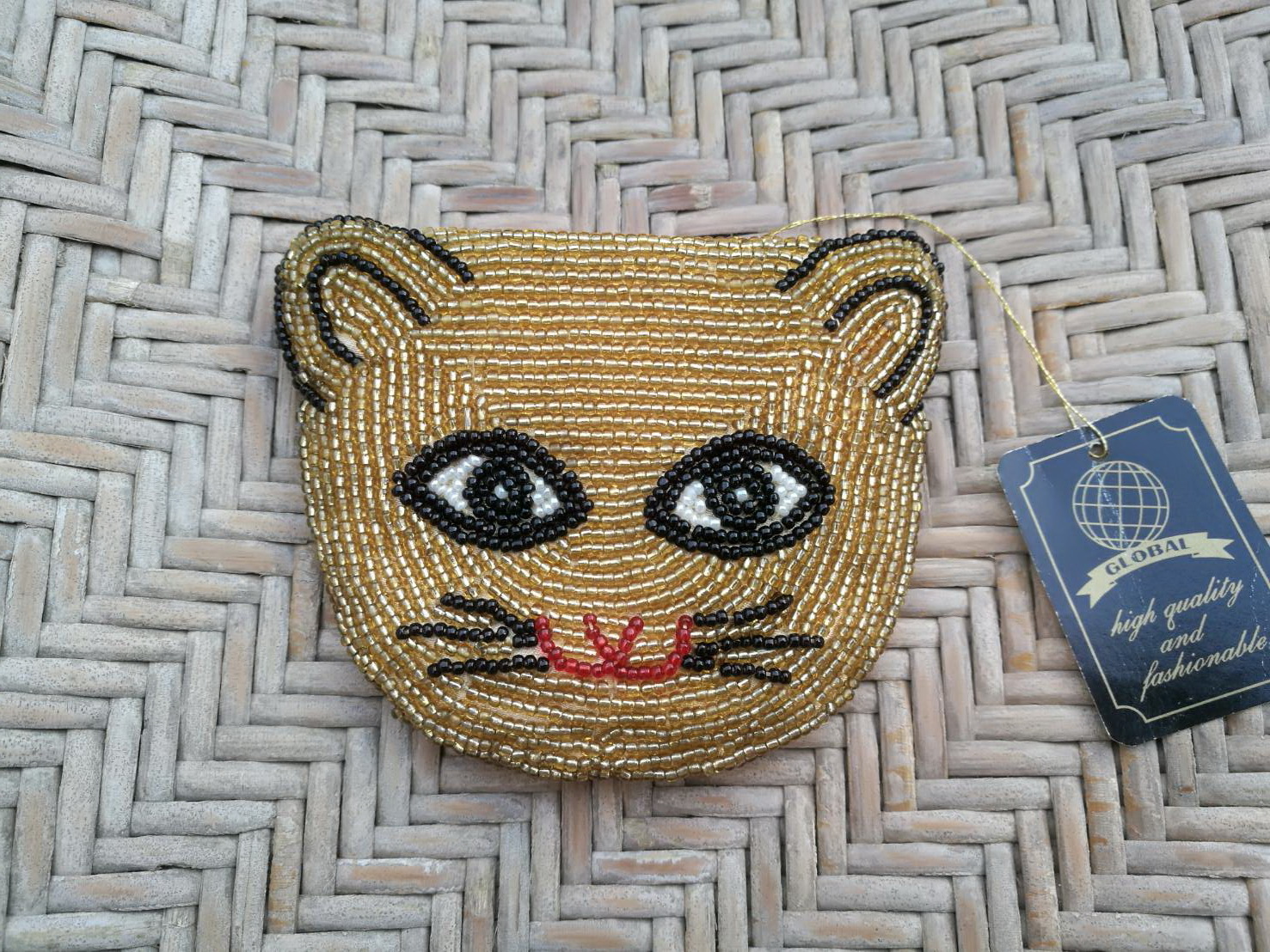 กระเป๋าใส่เหรียญ ปักเลื่อมลายแมว สวยมาก (ของใหม่)