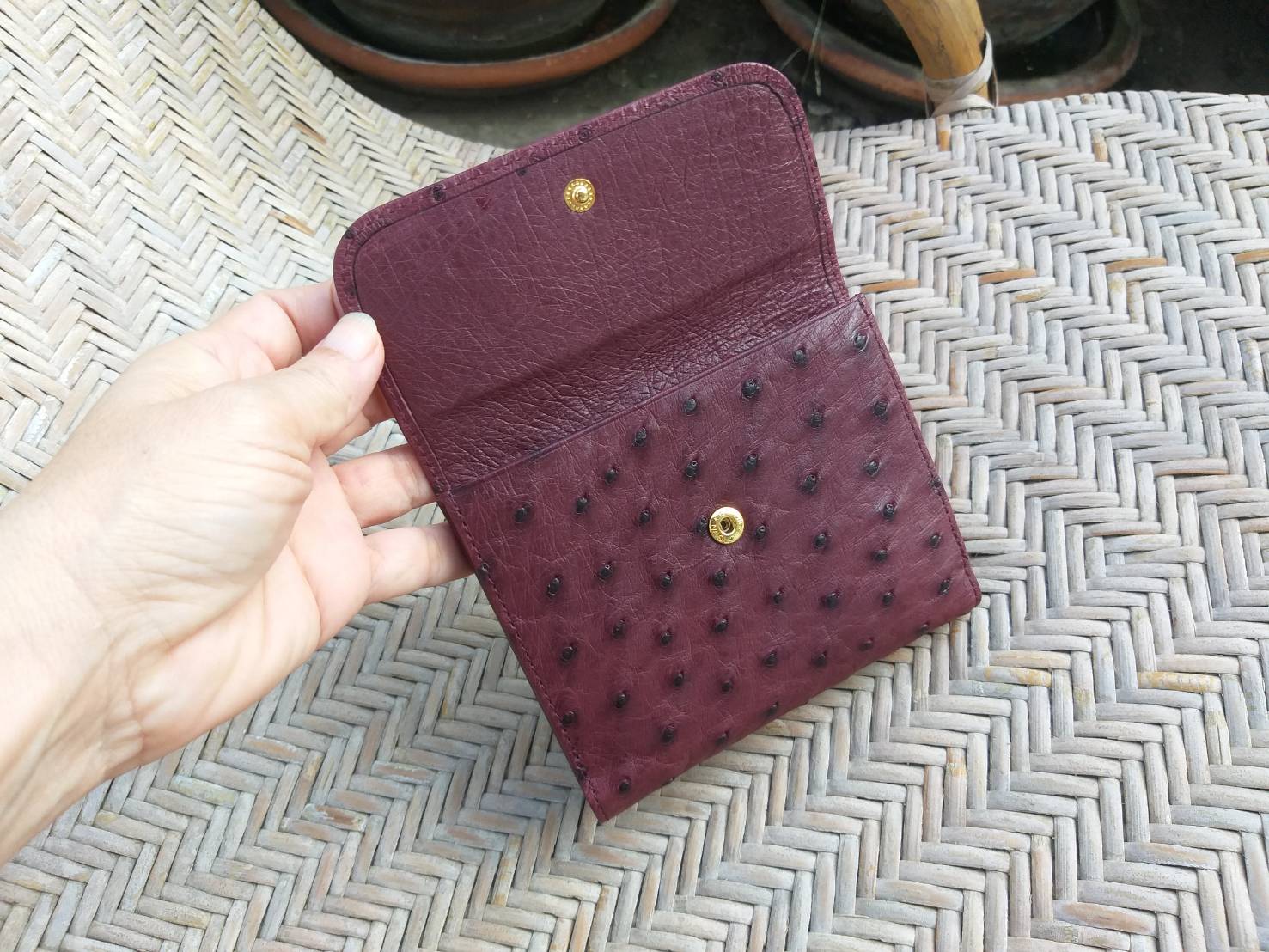 กระเป๋าสตางค์หนังนกกระจอกเทศ น่ารักมาก (ของใหม่)