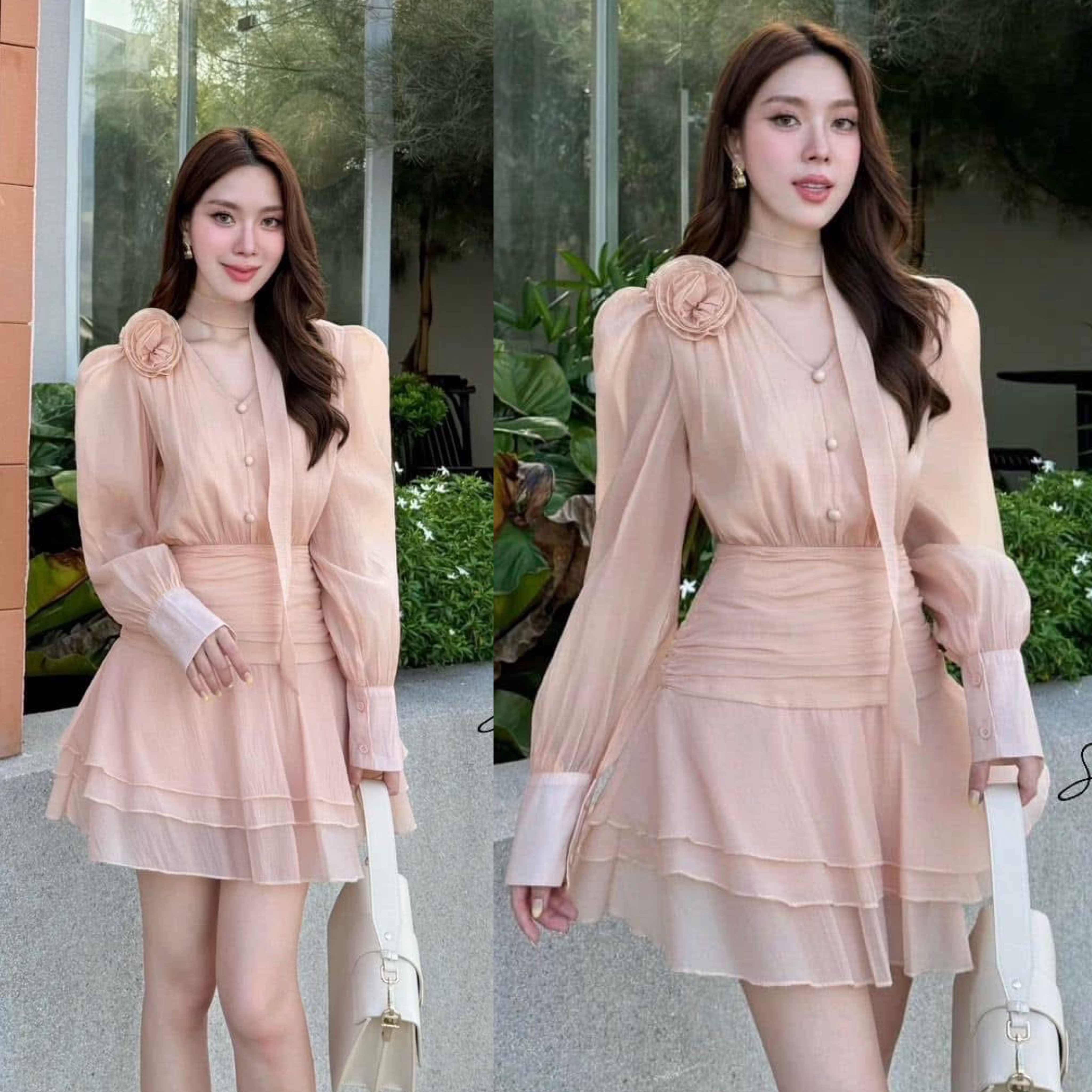 เดรสสไตล์ลูกคุณ มาพร้อมดอกไม้และโชคเกอร์อีก1เส้น ดีไซน์สวย มาในโทนสีชานม ใช้ผ้าอย่างดีในการตัดเย็บ บุซับ ช่วงกระโปรงซับในเป็นกางเกงนะคะ ใส่สบาย : สินค้าคุณภาพ (พร้อมส่ง)