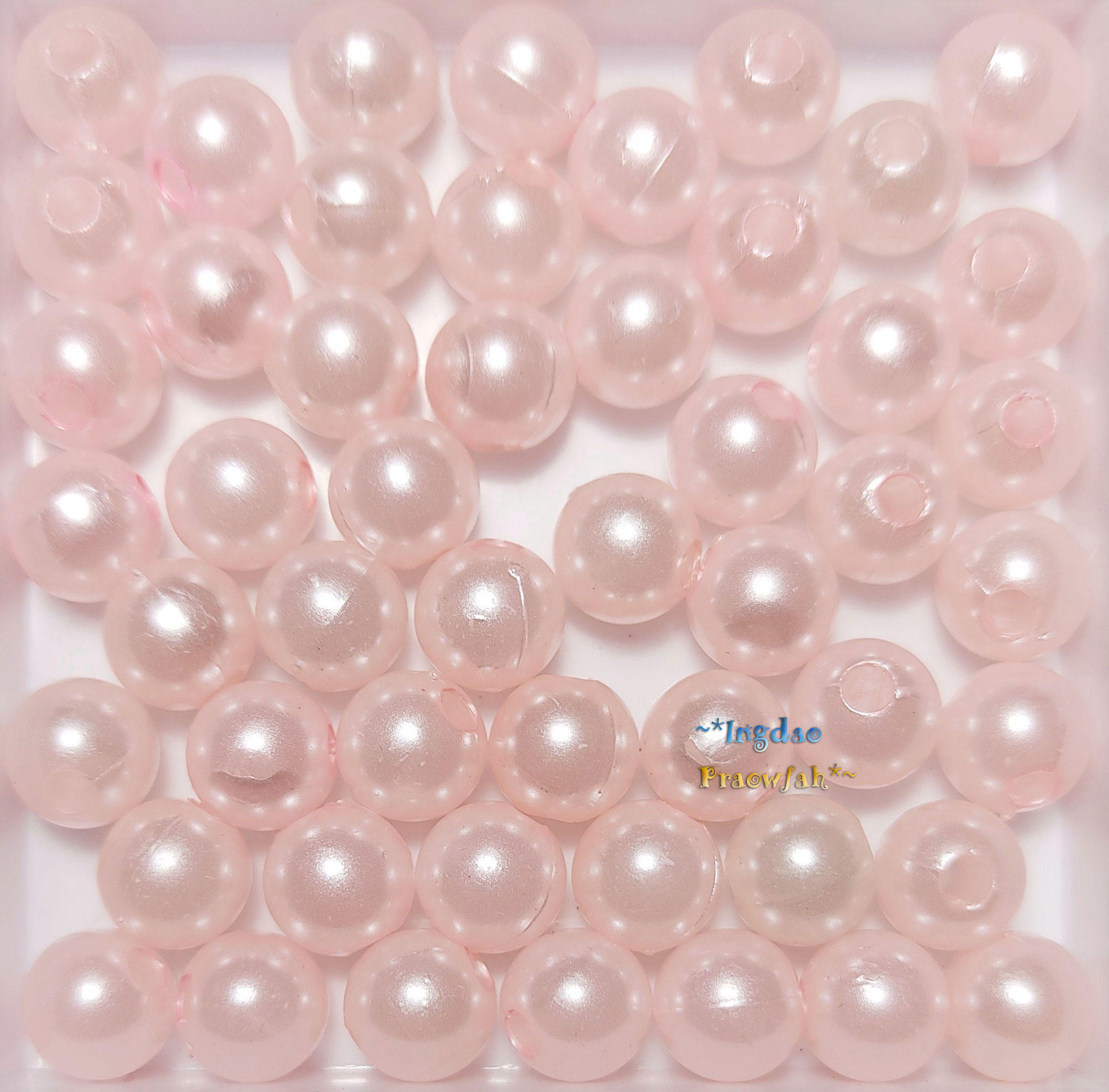 APEARL-8pe มุกอะคลีลิกทรงกลม ขนาด 8 มิล. สีพีชจางๆ (10 กรัม/40 ชิ้น)