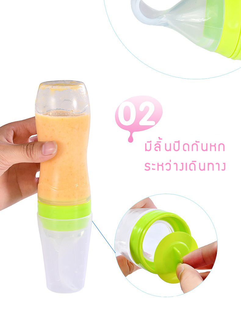 NanaBaby ที่ป้อนอาหาร ป้อนข้าวเด็ก ป้อนข้าวทารก เกรดพรีเมี่ยม ปลายช้อนเป็นซิลิโคน ฐานวางตั้งได้ !!