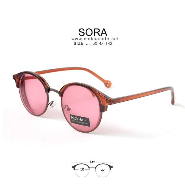 [pre-order] แว่นกันแดด SORA แว่นตาวินเทจ กรอบโลหะ กว้าง142 มม. H47