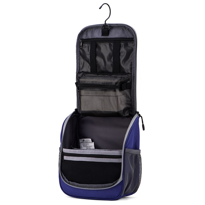 Bagsmart กระเป๋าใส่อุปกรณ์อาบน้ำ คุณภาพสูง ใส่อุปกรณ์อาบน้ำ แขวนได้ มีช่องใส่ด้านข้างสองด้าน สำหรับเดินทาง ท่องเที่ยว (Blue)