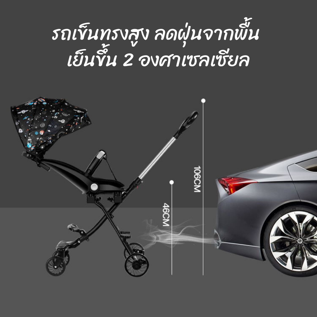 [ส่งฟรี] NanaBaby รถเข็นเด็ก ทรงสูง น้ำหนักเบา พกพาสะดวก