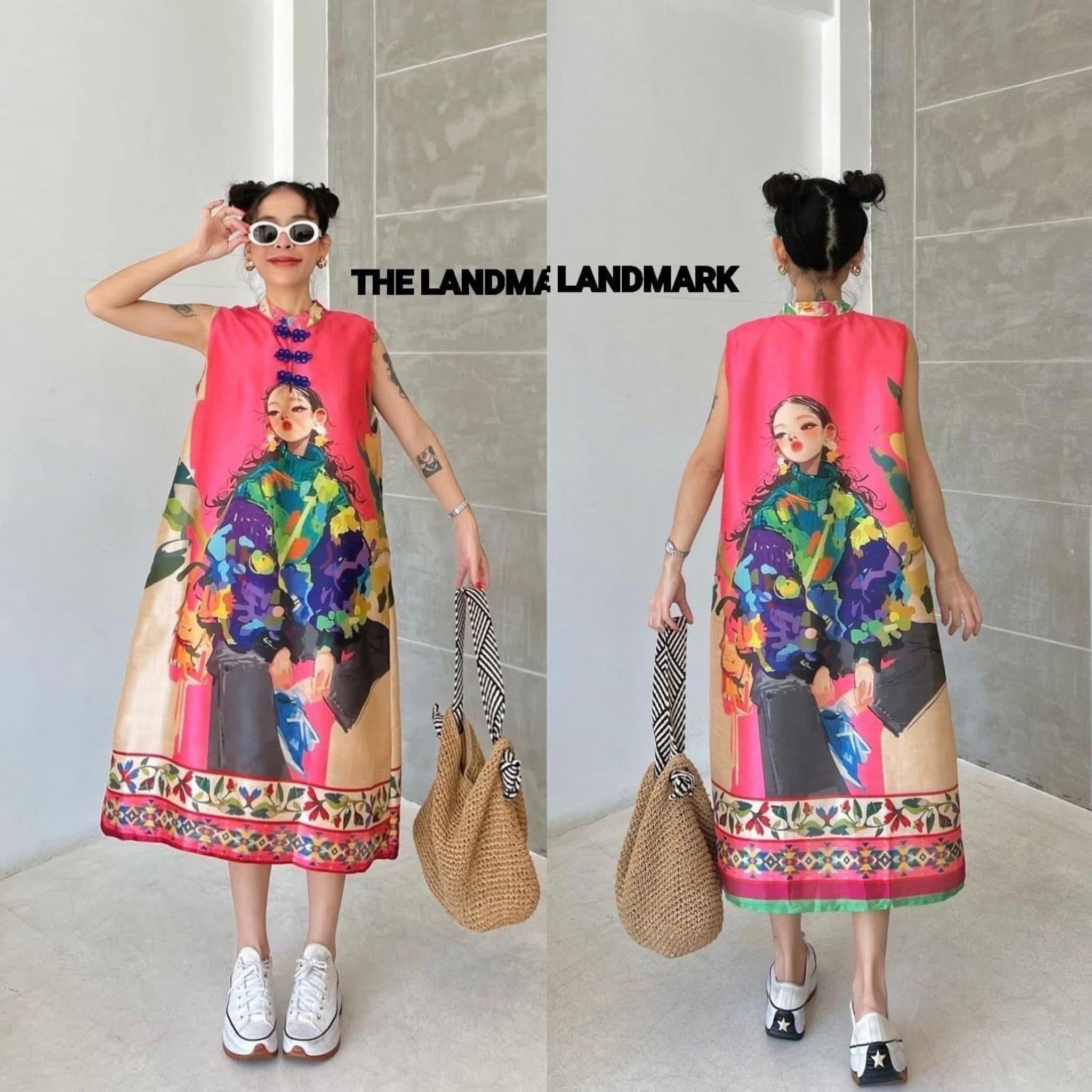 กี่เพ้า เดรสผ้าไหมอินเดียพิมพ์ลาย ดีไซน์กี่เพ้าแขนกุด กระดุมผ้าเปิดได้ สวมใส่ง่าย แพทเทิร์นA ใส่สบาย ใส่สบาย : สินค้าคุณภาพ (พร้อมส่ง)