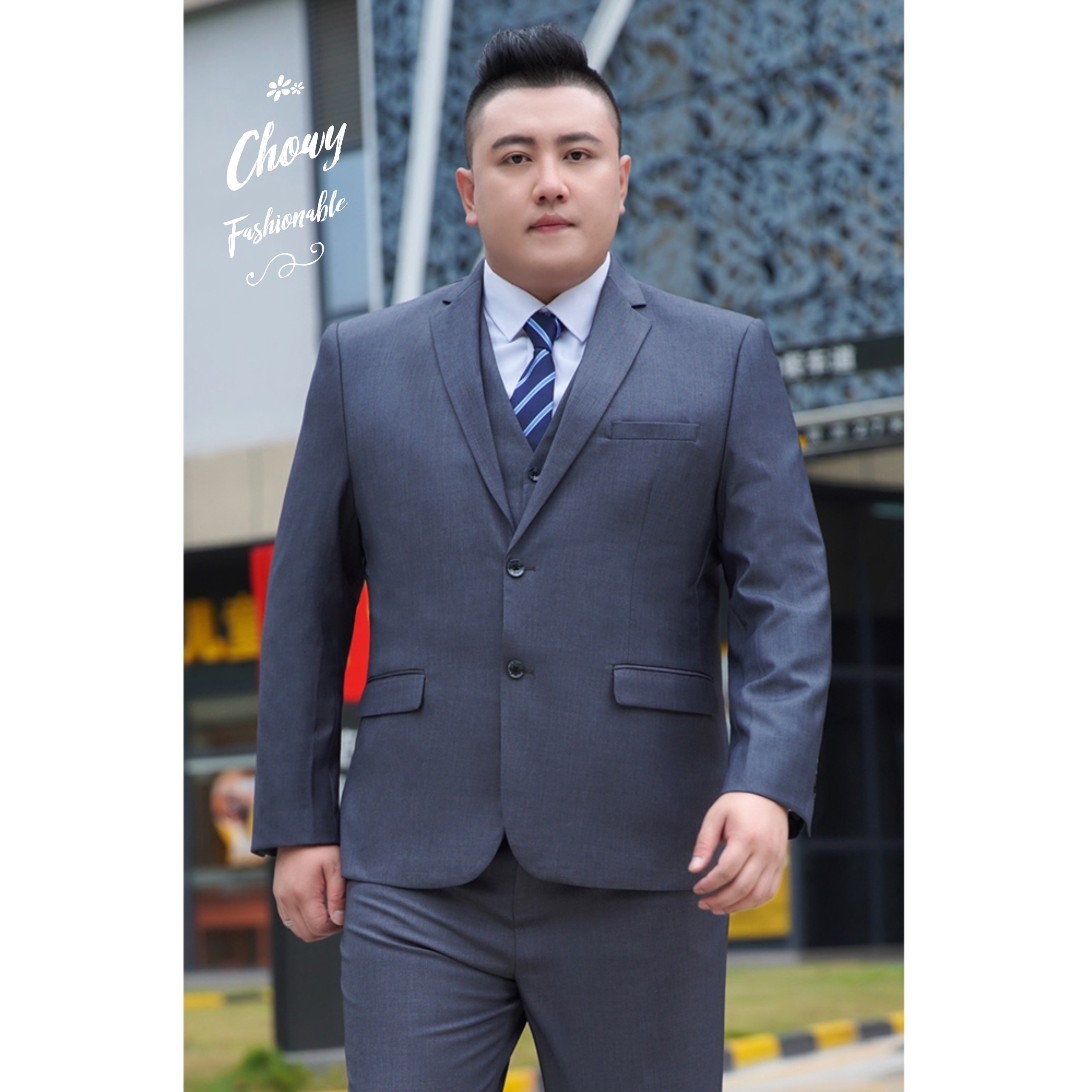 ชุดสูทผู้ชาย 3XL-10XL รอบอก 44-60 นิ้ว เสื้อสูทไซส์ใหญ่ สูทผู้ชายไซส์ใหญ่ กางเกงขายาว เอว 40-50 นิ้ว กางเกงสูทผู้ชาย FF0252