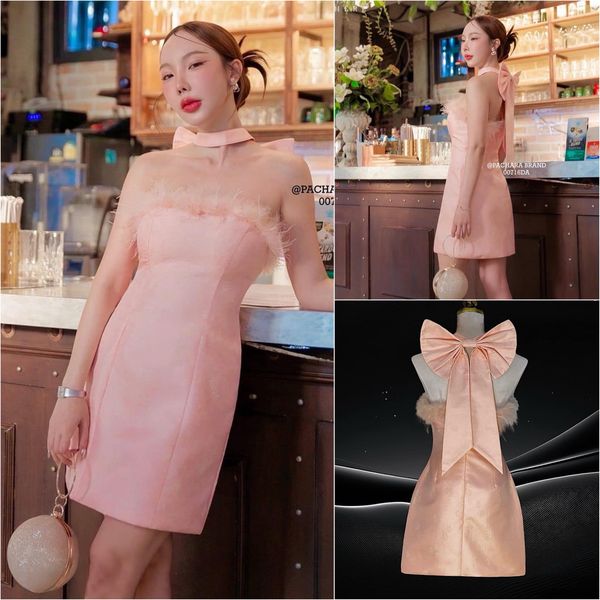 เดรสสั้นเกาะอก ทรงเข้ารูป ช่วงอกแต่งขนนกแท้ มีฟองน้ำดันทรงสวย เนื้อผ้าหนาทอลายสวยมาก งานซิปด้านหลัง มีซับในอัดกาวอย่างดี สินค้าคุณภาพ (พร้อมส่ง)