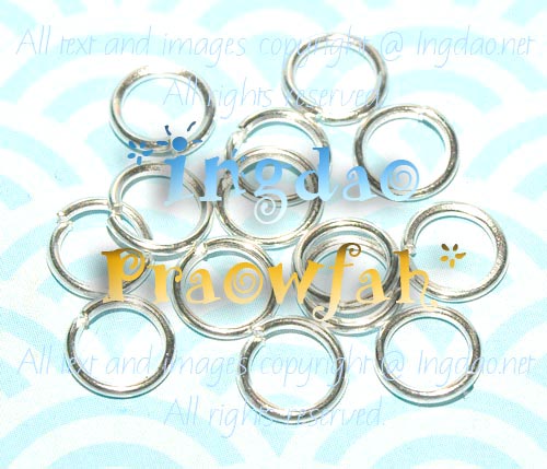 JC-7On ห่วงกลมสีเงิน ขนาด ศก. 7 mm. x หนา 0.9 mm. (10 กรัม ประมาณ ชิ้น)