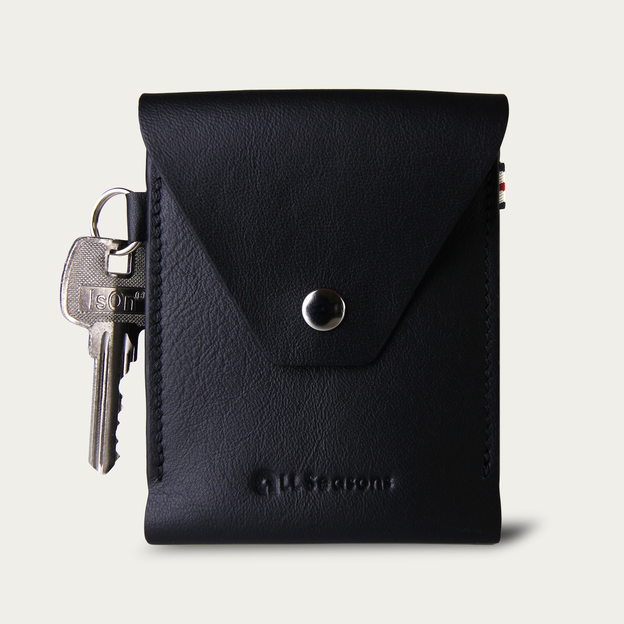กระเป๋าใส่บัตร หนังวัวแท้ ซองบัตร มีฝาปิด มีช่องใส่บัตร 2 ช่อง Leather Fold Card Cover [CARD V.11]