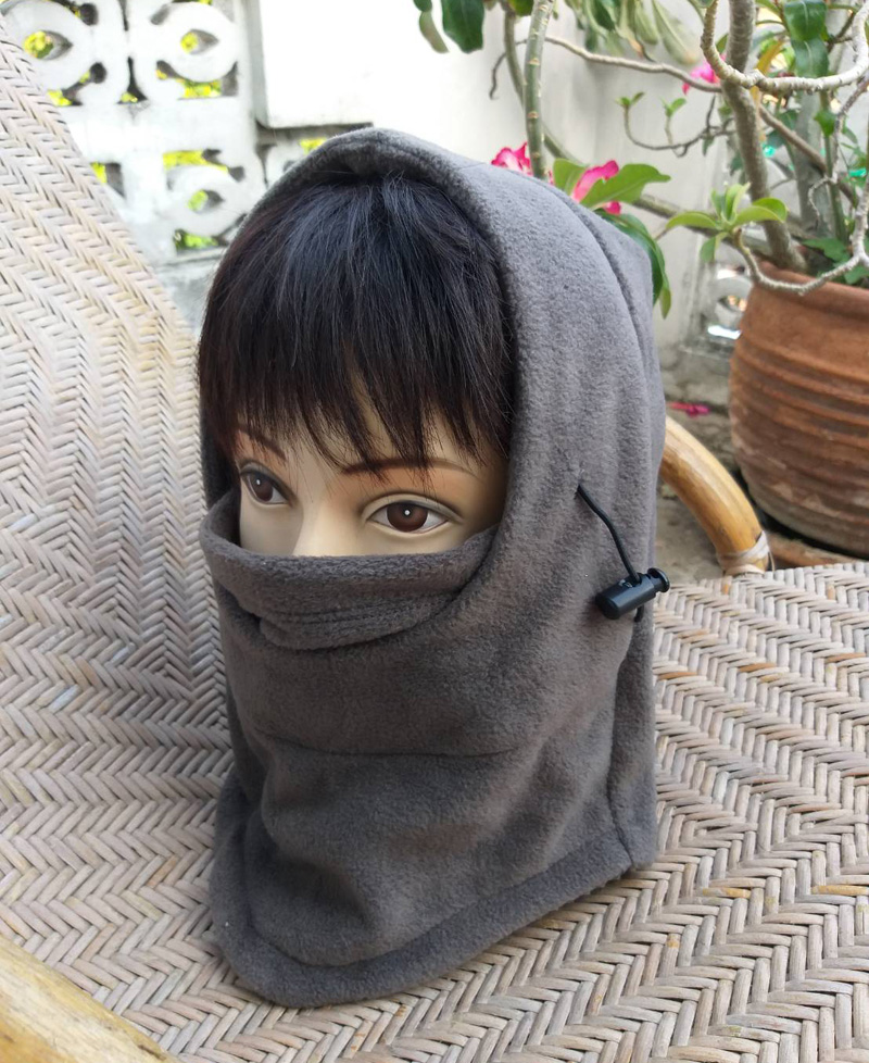 หมวกพร้อมที่อุ่นคอในตัว ผ้าฟลีซหนาอุ่นมาก