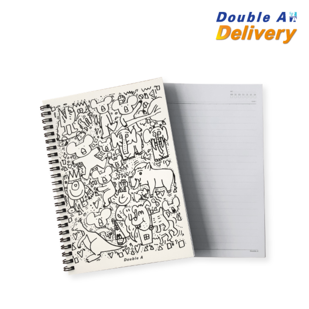 สมุดสันห่วง ขนาด A5 80 แกรม 40 แผ่น ลาย Animal ซื้อ 3 แถม 1 (ปกติ 40-. เฉลี่ยเหลือเล่มละ 30-.)