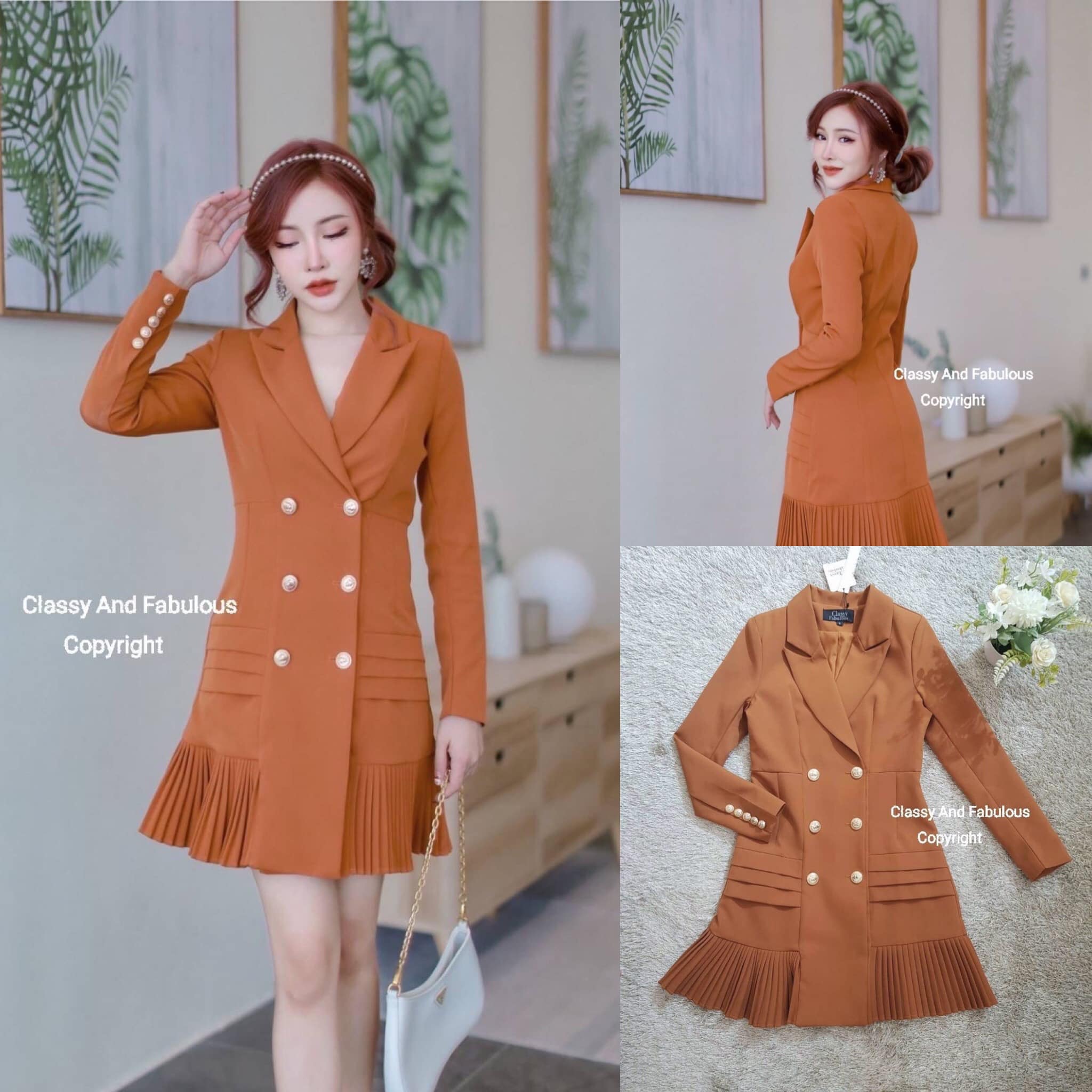 สูทพอดีตัว แขนยาวบ่าเสริมฟองน้ำ สง่าเชียว คอสูท ผ้าเรียบ กระดุมหน้าสี กระโปรงอัดพรีท มีซับในทั้งตัวหนา งานหรู สินค้าคุณภาพ (พร้อมส่ง)