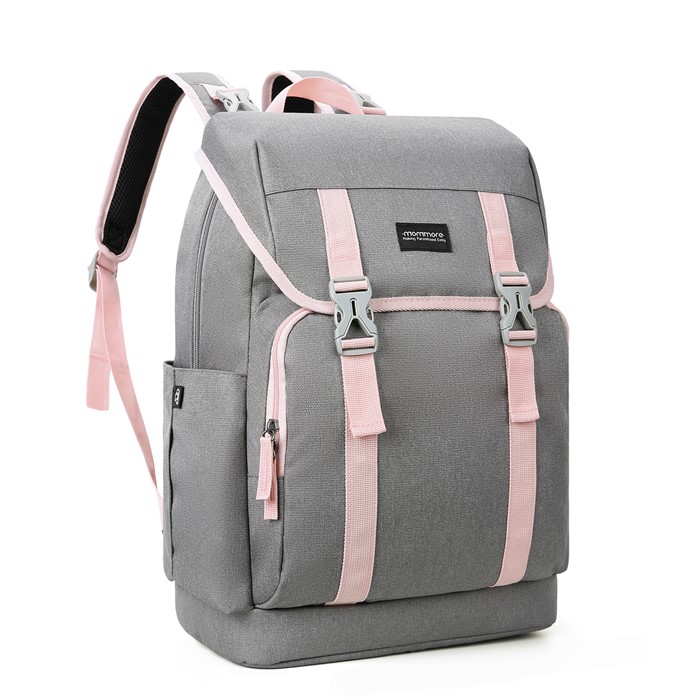 mommore กระเป๋าคุณแม่ กระเป๋าสัมภาระคุณแม่ กระเป๋าแม่ลูกอ่อน ใช้ได้ทั้งคุณแม่ และคุณพ่อ กันน้ำ ทนทาน พร้อมแผ่นรองเปลี่ยนผ้าอ้อม คุณภาพสูง คล้องรถเข็น เหมาะกับการเดินทางมาก (ฺฺPink)