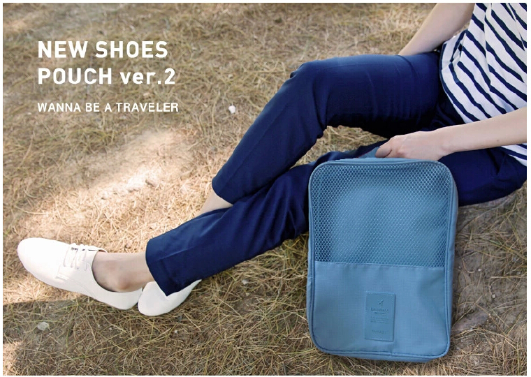 กระเป๋าใส่รองเท้าสำหรับเดินทาง กันน้ำได้ ถือพกพาสะดวก มี 6 สีให้เลือก