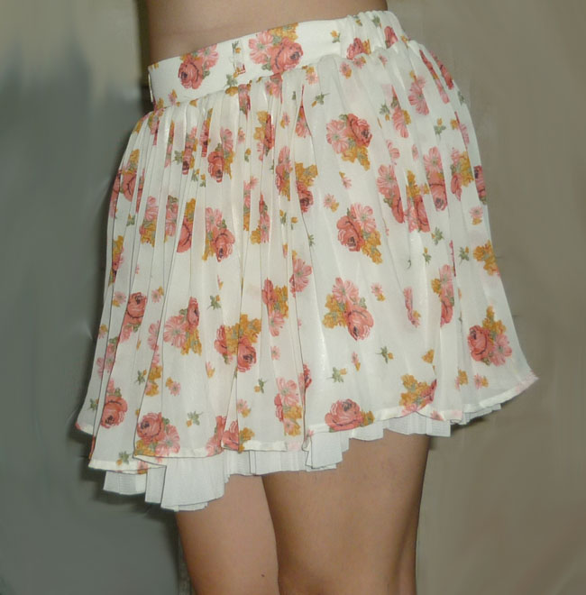 #2กระโปรงลายดอกผ้าชีฟอง น่ารักมากๆ จากญี่ปุ่น