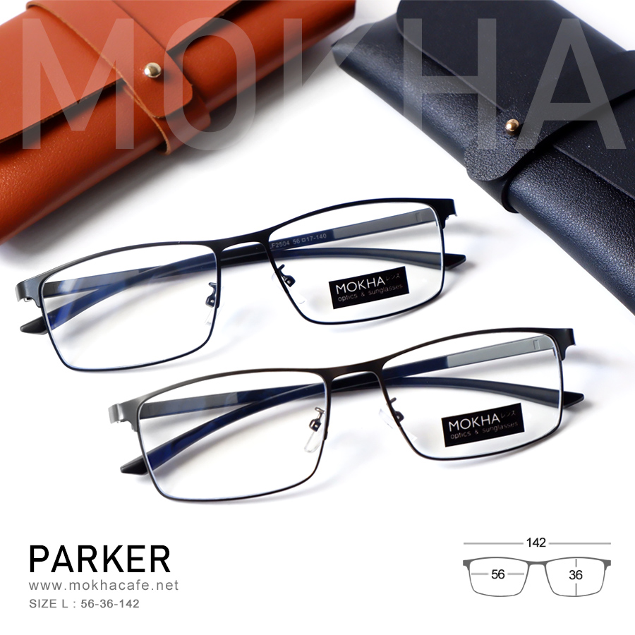 PARKER - grey กรอบแว่นโลหะ กรอบทรงเหลี่ยม กว้าง 142 มม. (sizeL) H36