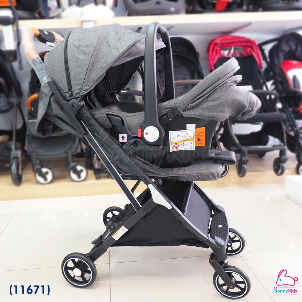 (11671) รถเข็นเด็ก 2IN1 แถมฟรี! กระเช้าคาร์ซีทติดรถยนต์ฟรี (มี 3 สี)