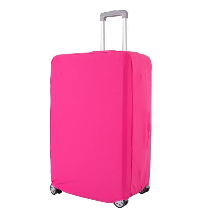 (ผ้ายืด สีเรียบ ขนาด M) ผ้าคลุมกระเป๋าเดินทาง ขนาด 22 - 24 นิ้ว มี 3 สีให้เลือก (ดำ ชมพู ม่วง)