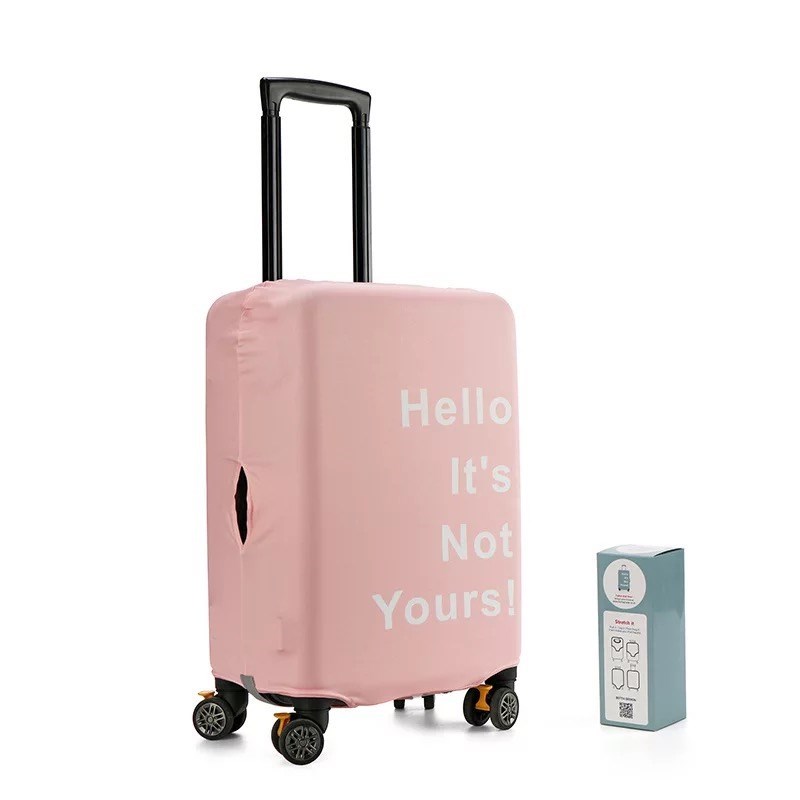 (ผ้ายืด มีลาย ขนาด M) ผ้าคลุมกระเป๋าเดินทาง ขนาด 24 - 26 นิ้ว ผ้ายืดกันน้ำ ก้นกระดุม กันรอยขีดข่วน มี 4 สีให้เลือก