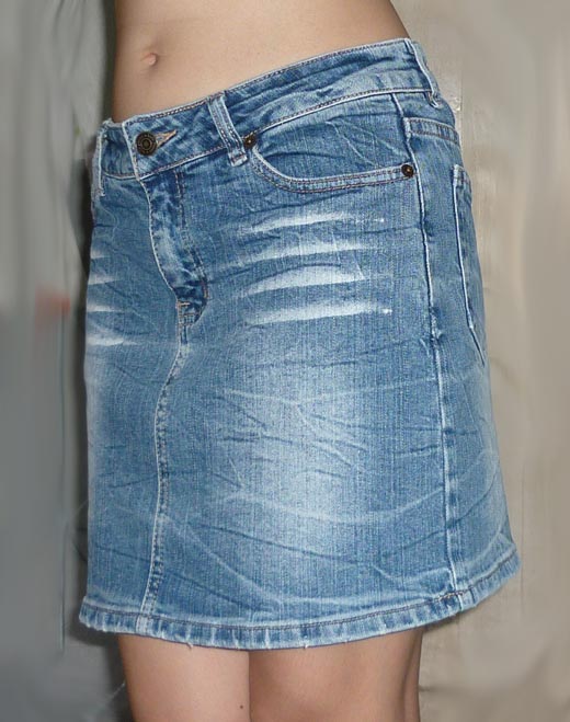 #1กระโปรงยีนส์ฟอกซีดหินอ่อน สวยมาก 30-34-14