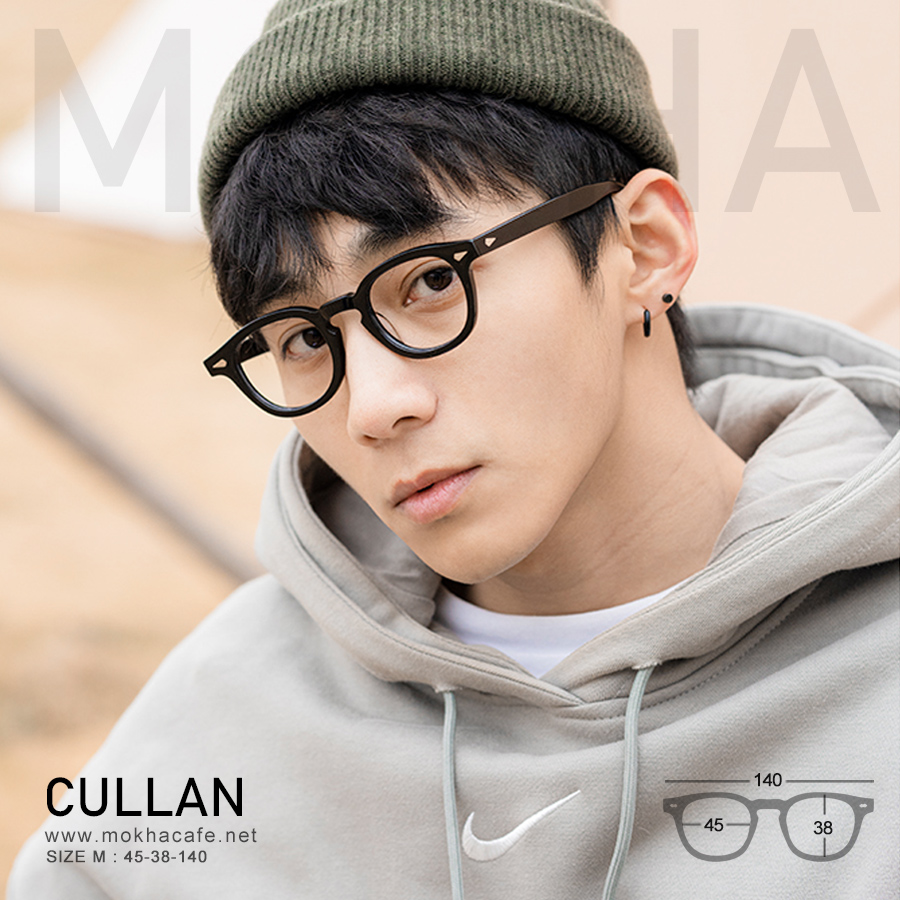 CULLAN - matte black กรอบแว่นตา ทรงหยดน้ำ TR90 กว้าง 140 มม. (sizeM) H38