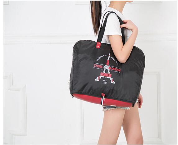 DINIWELL กระเป๋าช้อปปิ้ง กระเป่าเดินทางพับเก็บได้ ความจุ 25 ลิตร ผลิตจากไนล่อนกันน้ำแข็งแรง มี 2 ลายให้เลือก