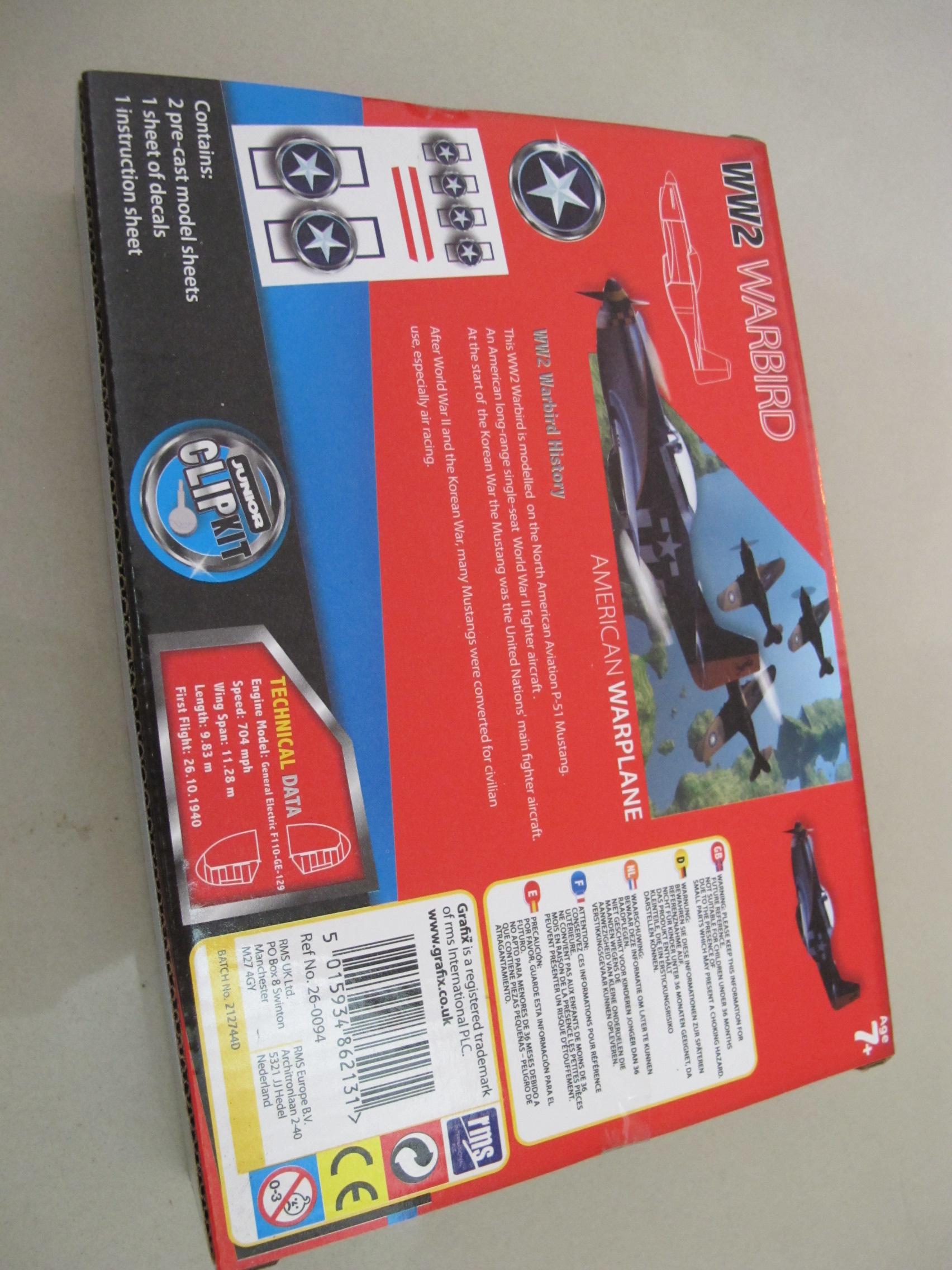 Grafix Junior Clip Kit : American War Plane WW2 War Bird โมเดลเครื่องบินสหรัฐอเมริกา