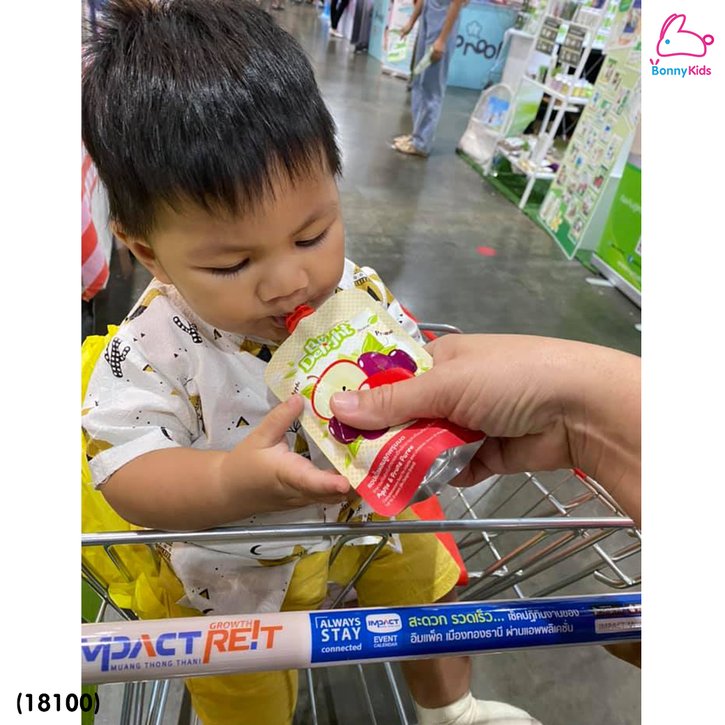 (18100) Be Delight (บีดีไลท์) อาหารเสริมสำหรับเด็ก สูตรแอปเปิ้ลผสมลูกพรุนบด (สำหรับเด็ก 6 เดือนขึ้นไป)
