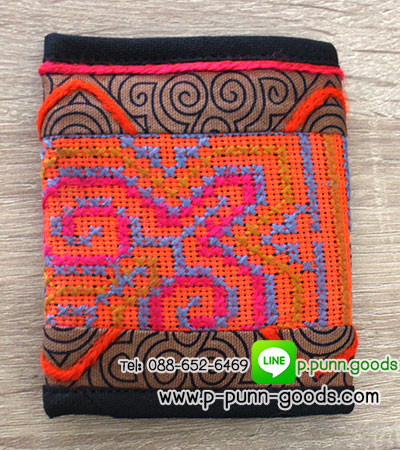 กระเป๋าสตางค์ใบสั้น กระเป๋าสตางค์ผ้าชาวเขา Upcycled