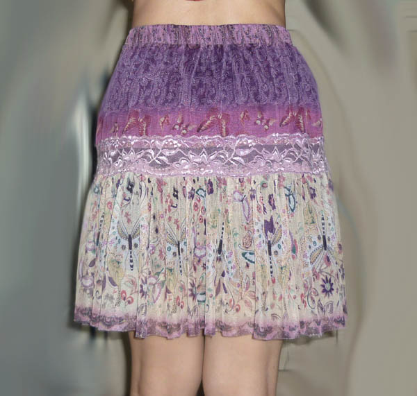 กระโปรงผ้าชีฟองแต่งลูกไม้ น่ารักมากๆ ไซด์ S