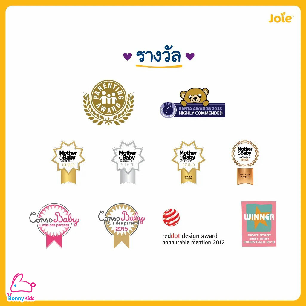Joie (โจอี้) คาร์ซีท รุ่น Stage สำหรับเด็กแรกเกิด - 7 ขวบ โครงสร้างพิเศษแบบ Baby Armor