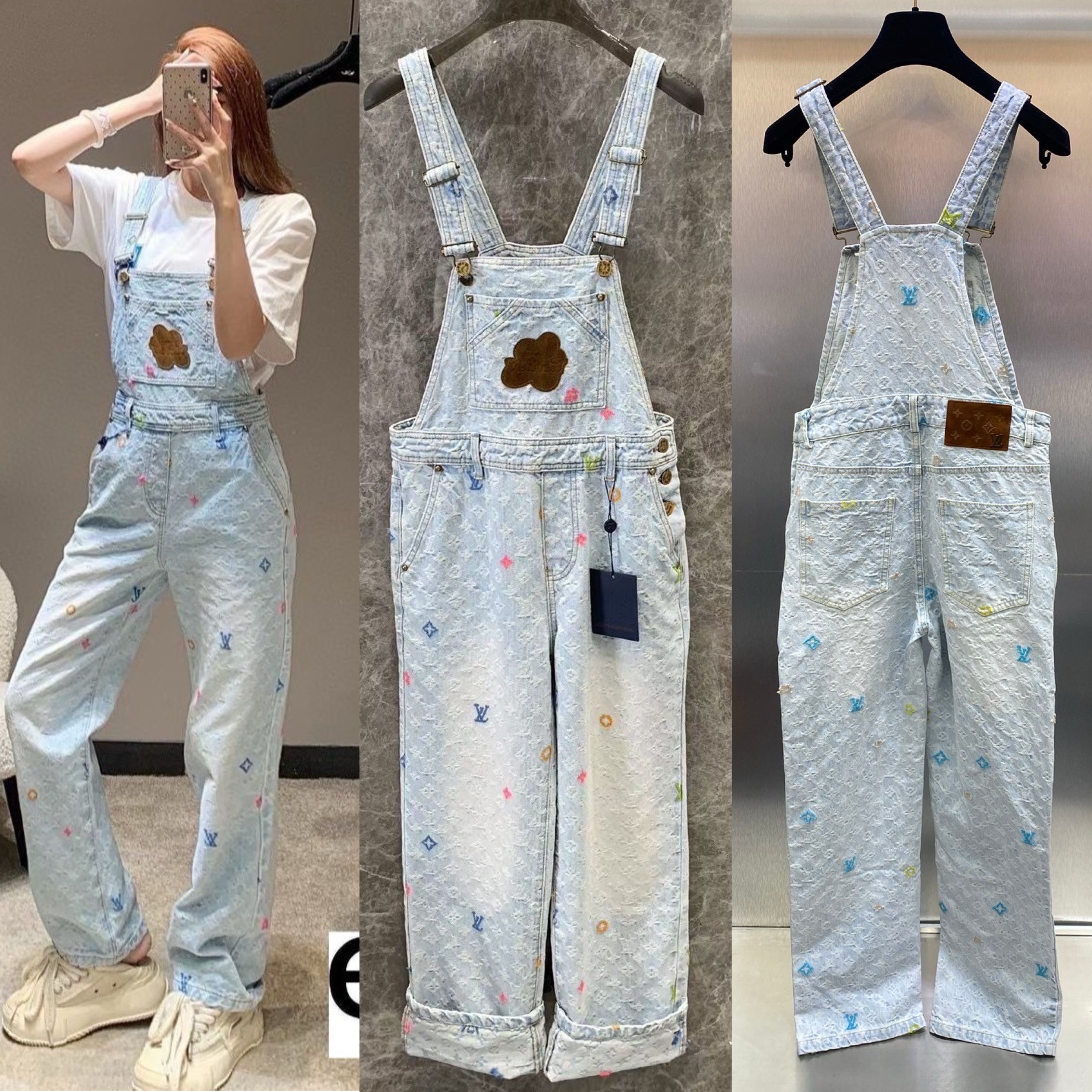 LV เอึ้ยมยีนส์คอลใหม่ สุด. งานมิลเลอร์ สวยสุดๆ งานดีสุด ลายmonogram ปักลายสวยปั้มนูนคมชัด : สินค้าคุณภาพ (พร้อมส่ง)