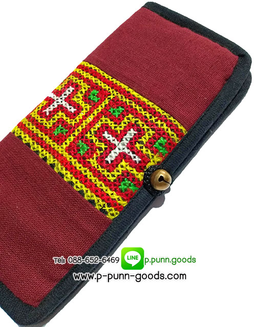 กระเป๋าสตางค์ผ้าชาวเขา กระเป๋าใบยาว