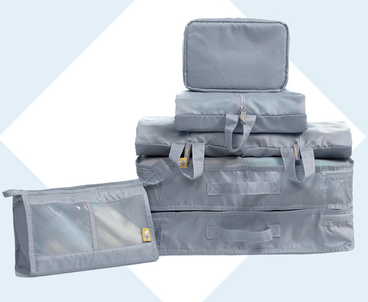 กระเป๋าจัดระเบียบเดินทาง กระเป๋าจัดระเบียบเสื้อผ้า 7 ใบ เย็บอย่างดี จัดกระเป๋าเดินทาง ท่องเที่ยว ใส่เสื้อผ้า ชุดชั้นใน อุปกรณ์ห้องน้ำ กางเกงใน รองเท้า เครื่องสำอาง อุปกรณ์ไอที