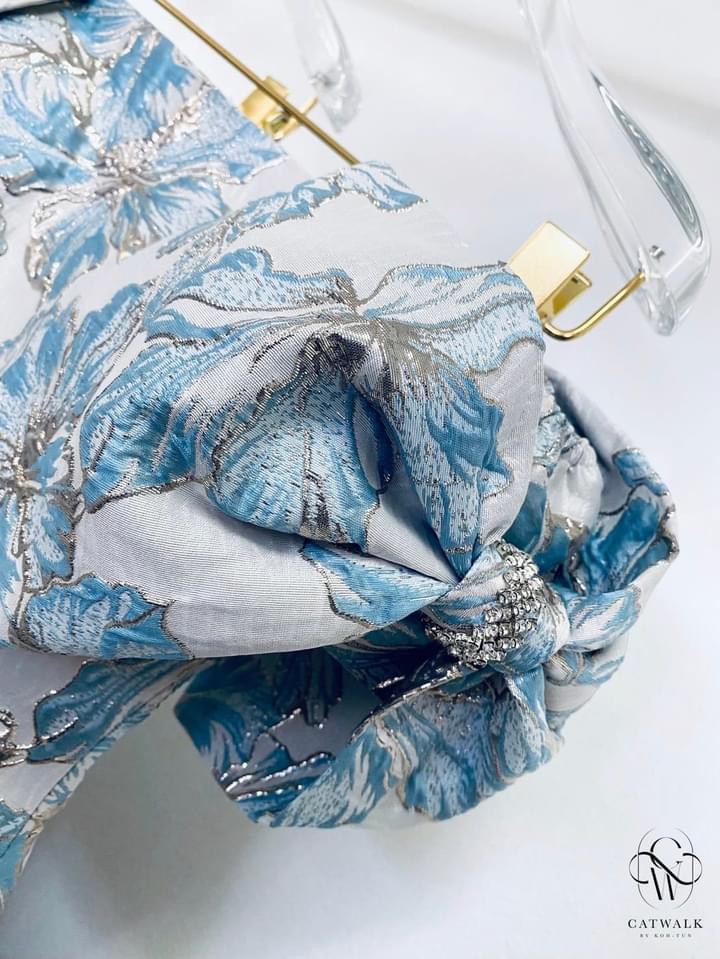 เซตผ้าทอ ลายเสื้อปาดไหล่โบว์ไหล่+กระโปรงทรงย้วย เนื้อผ้าเกรดเอ ผ้าสวยมาก ใส่สบาย สินค้าคุณภาพ (พร้อมส่ง)