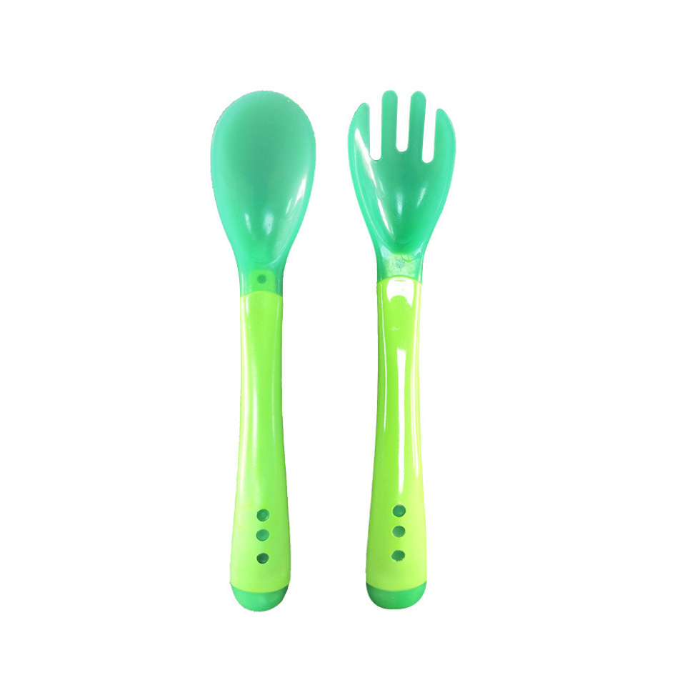 ช้อนส้อมเด็ก ช้อนกินข้าวลูก ช้อนเด็กหัดกิน เปลี่ยนสีตามอุณหภูมิอาหาร NanaBaby