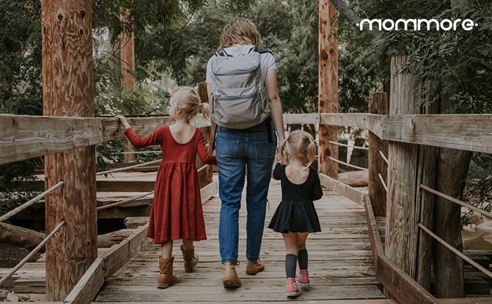 mommore กระเป๋าคุณแม่ กระเป๋าสัมภาระคุณแม่ กระเป๋าแม่ลูกอ่อน กันน้ำ พร้อมแผ่นรองเปลี่ยนผ้าอ้อม จุมาก น้ำหนักเบา เหมาะสำหรับเดินทาง (Grey)