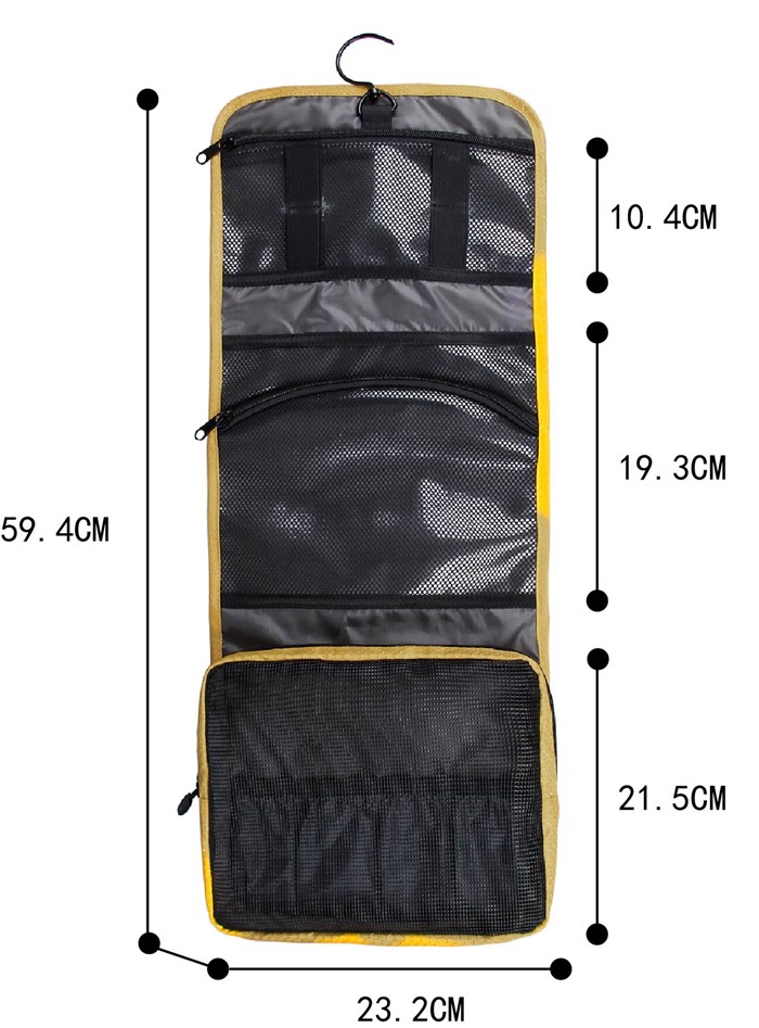 Bagsmart กระเป๋าใส่อุปกรณ์อาบน้ำ คุณภาพสูง ใส่อุปกรณ์อาบน้ำ แขวนได้ สำหรับเดินทาง ท่องเที่ยว (Yellow)