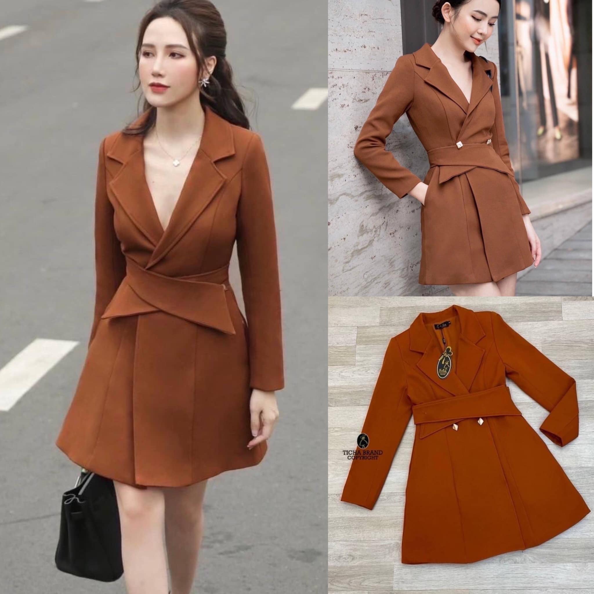 รุ่นนี้มีไซส์ใหญ๋ เดรสสูทคอปกแขนยาว ไหล่เย็บ เสริมฟองน้ำ สีส้มอิฐมีกระดุมหน้าด้านหน้า ใช้งานได้จริง สินค้าคุณภาพ (พร้อมส่ง)