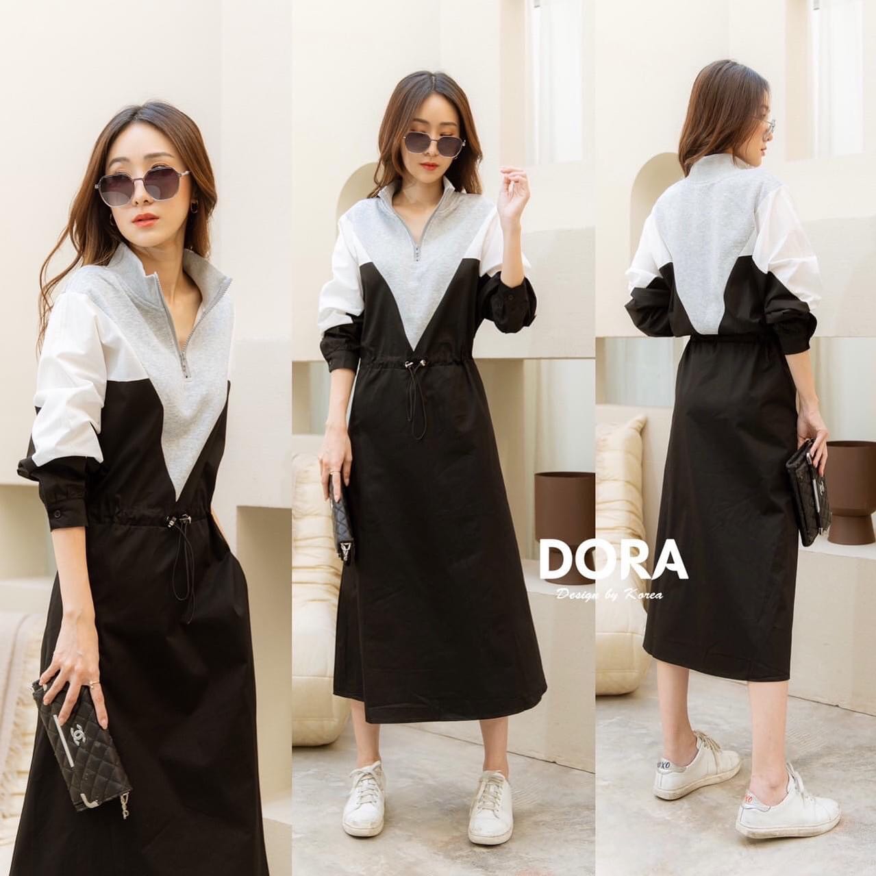 Dress เชิ้ต ซิบหน้า ช่วงบนผ้ายืด มีเชือกปรับที่เอวได้งานสวย น่ารัก ใส่สบานดูดีมาก สินค้าคุณภาพ (พร้อมส่ง)