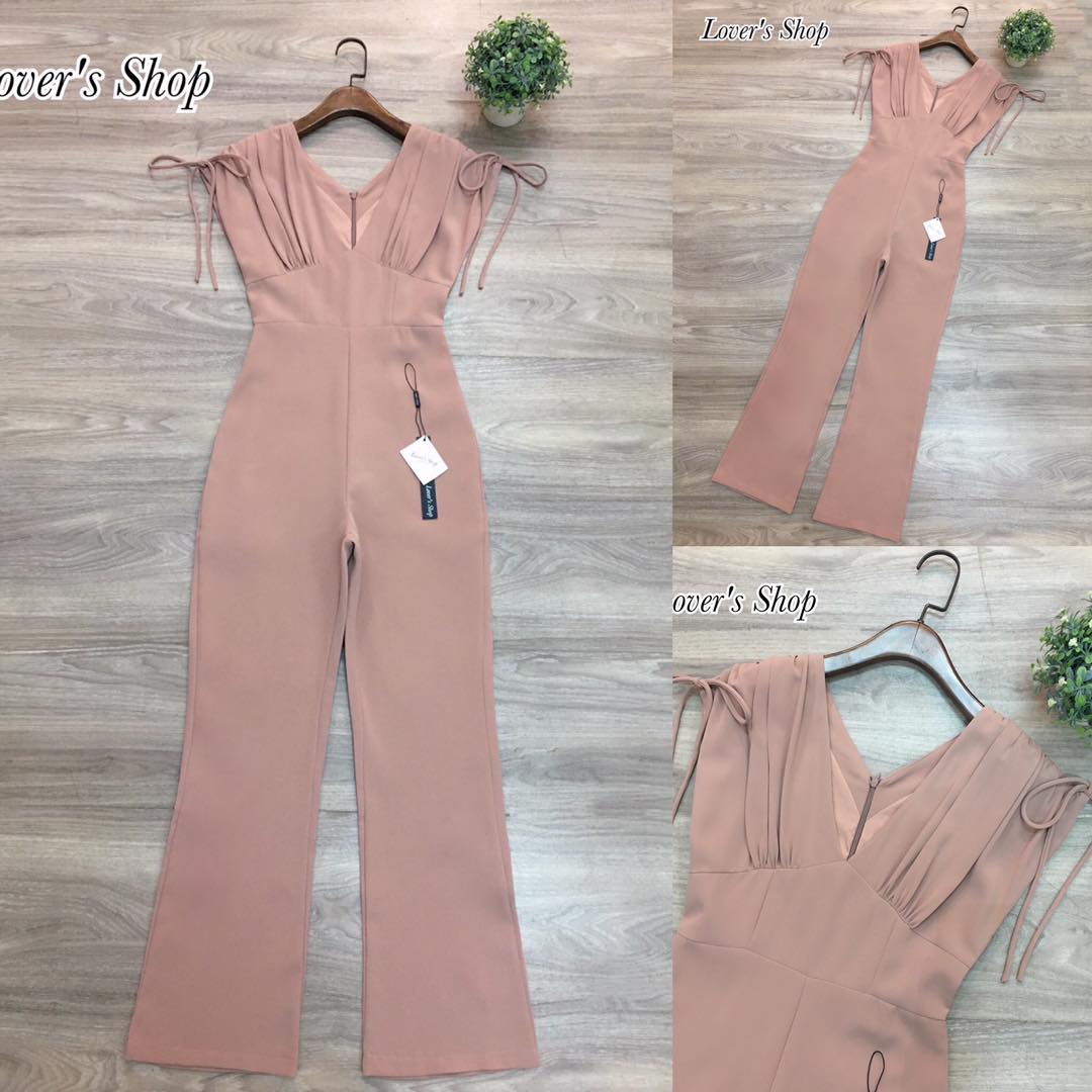 จั้มสูทกางเกงขายาว ลุคเรียบหรูดูผู้ดี สินค้าคุณภาพ (พร้อมส่ง)