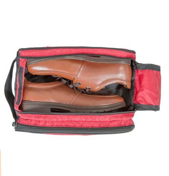 กระเป๋าใส่รองเท้ากันน้ำ สำหรับเดินทาง เล่นกีฬา ผลิตจากโพลีเอสเตอร์คุณภาพสูง เบา ทนทาน มีกระเป๋าซิปด้านข้าง