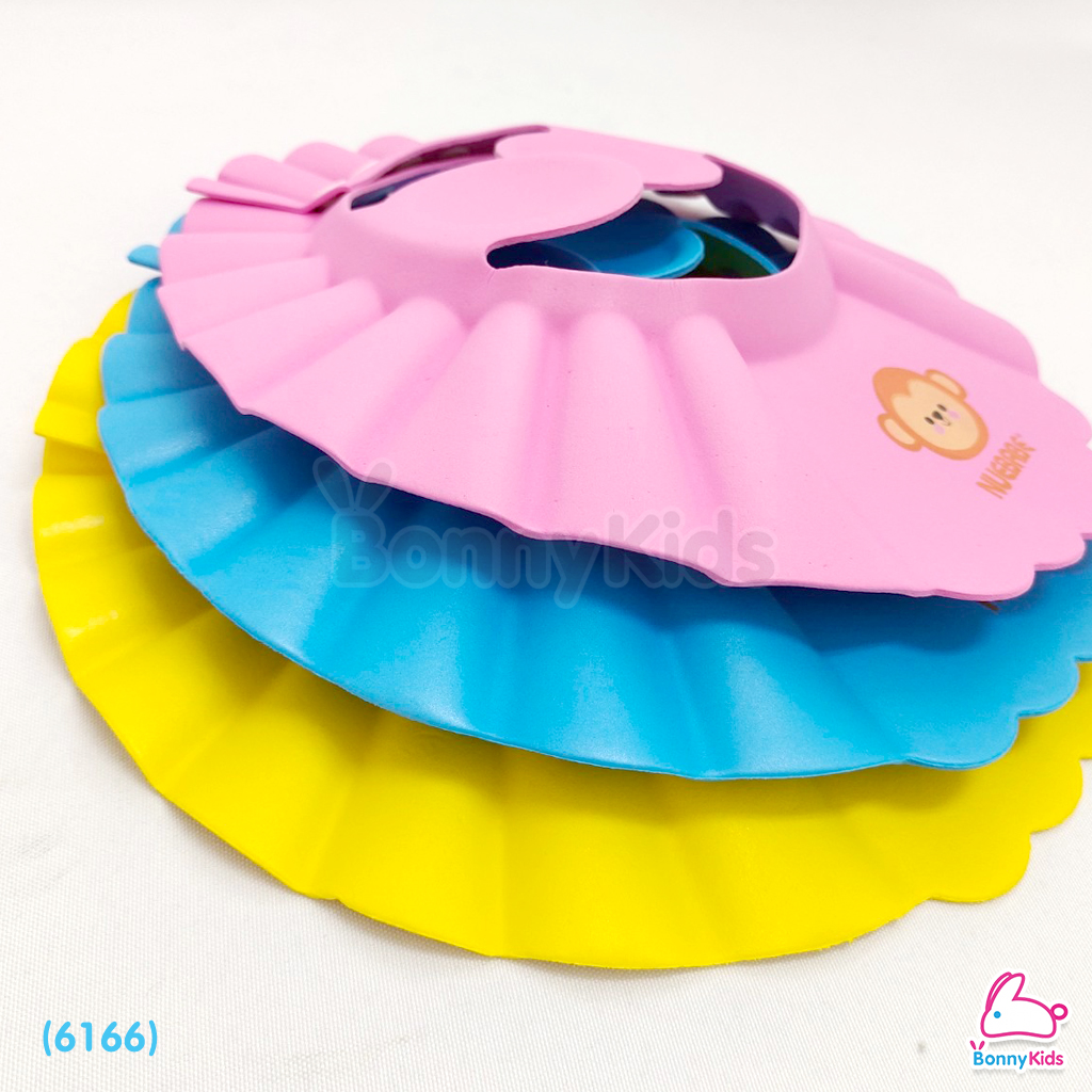(6166) Nubbabe (นูเบบ) Shampoo Hat หมวกอาบน้ำกันแชมพู (คละสี/คละลาย)