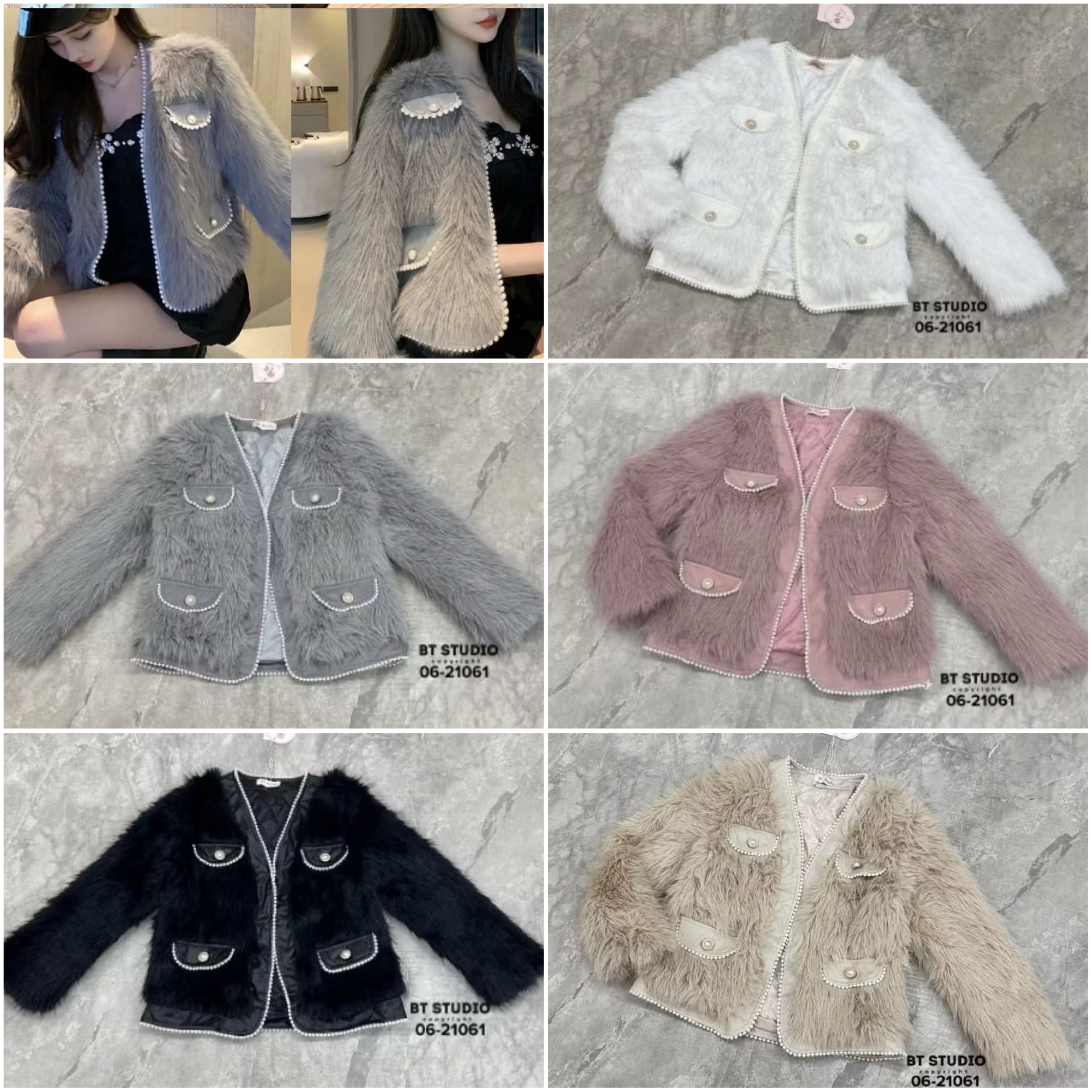 เสื้อคลุมแขนยาวขนมิ้งค์ฟู ๆ คอวีช่วงขอบ และฝากระเป๋าหลอกตัดด้วยหนังแต่งมุกติดปลายขอบ แต่งตะขอติด 1 อัน งานสวยด้านในบุซับใน ใส่สบาย : สินค้าคุณภาพ (พร้อมส่ง)