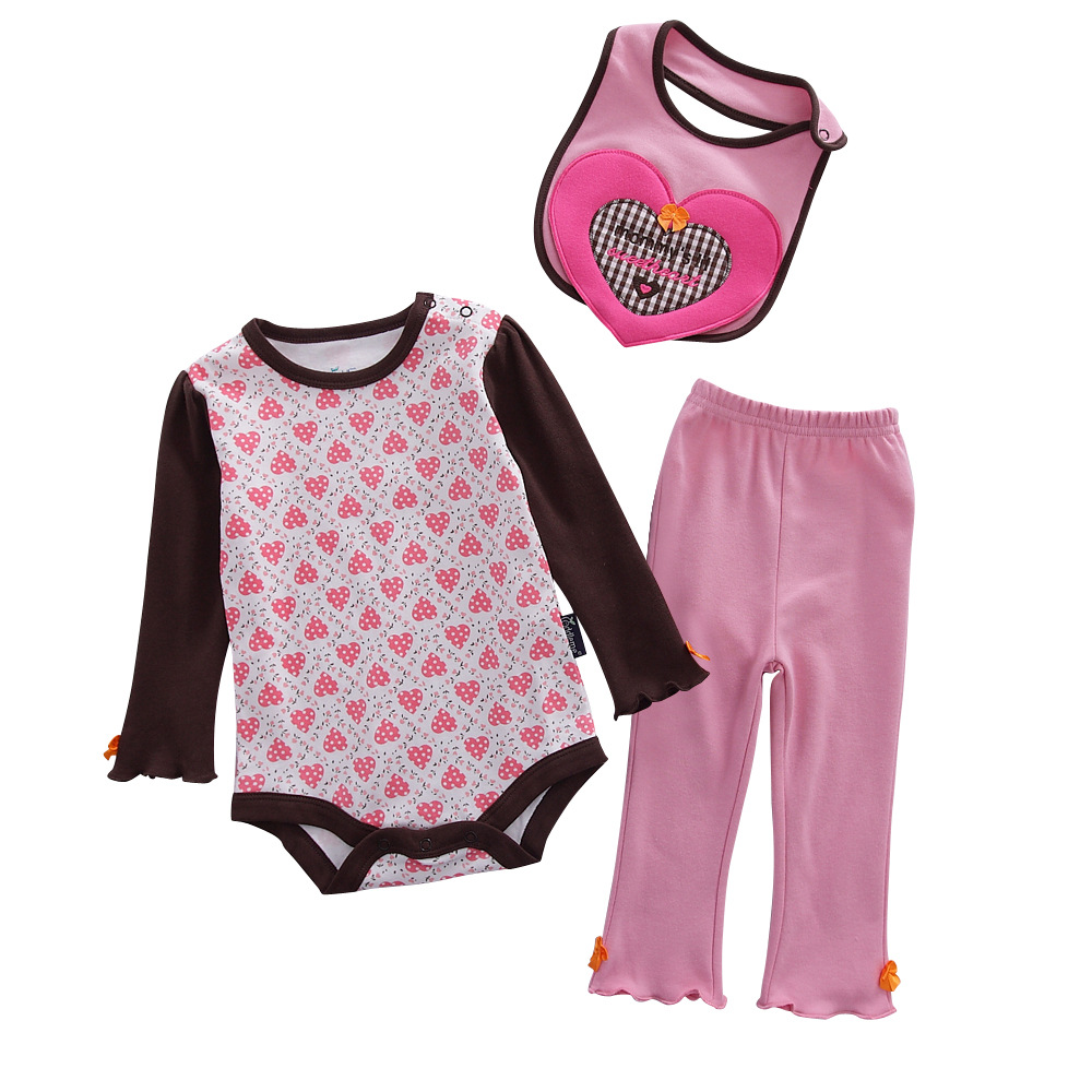 เซตเสื้อผ้าเด็ก Cuddle me แบรนด์แท้ บอดี้สูทแขนยาว+กางเกงขายาว+ผ้ากันเปื้อน