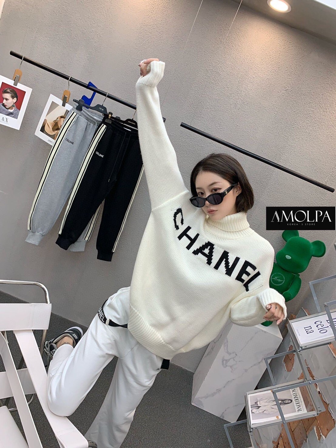 เสื้อ SWEATER KNIT 2021SS งาน KNITT ตรงตามแบบใน SHOP ด้านหน้าทออักษร เนื้อผ้าดีมากๆ ใส่สบายสุดๆ : สินค้าคุณภาพ (พร้อมส่ง)