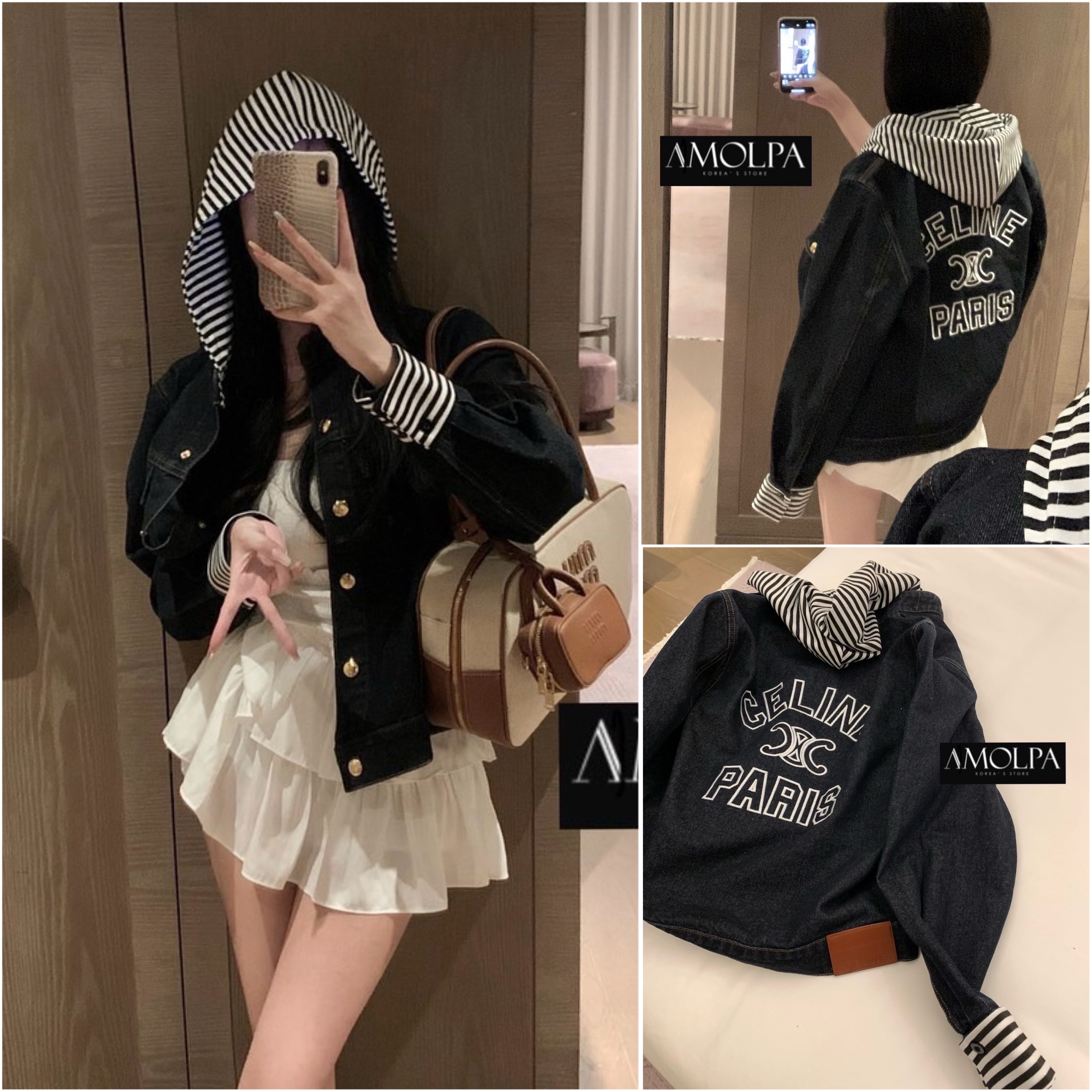 JACKET CELINE DENIM งานนี้ไฮเอนชนช๊อป ขึ้นห้างเลยน๊า งาน ใส่สบายสุดๆห้ามพลาดเลยจ้า : สินค้าคุณภาพ (พร้อมส่ง)