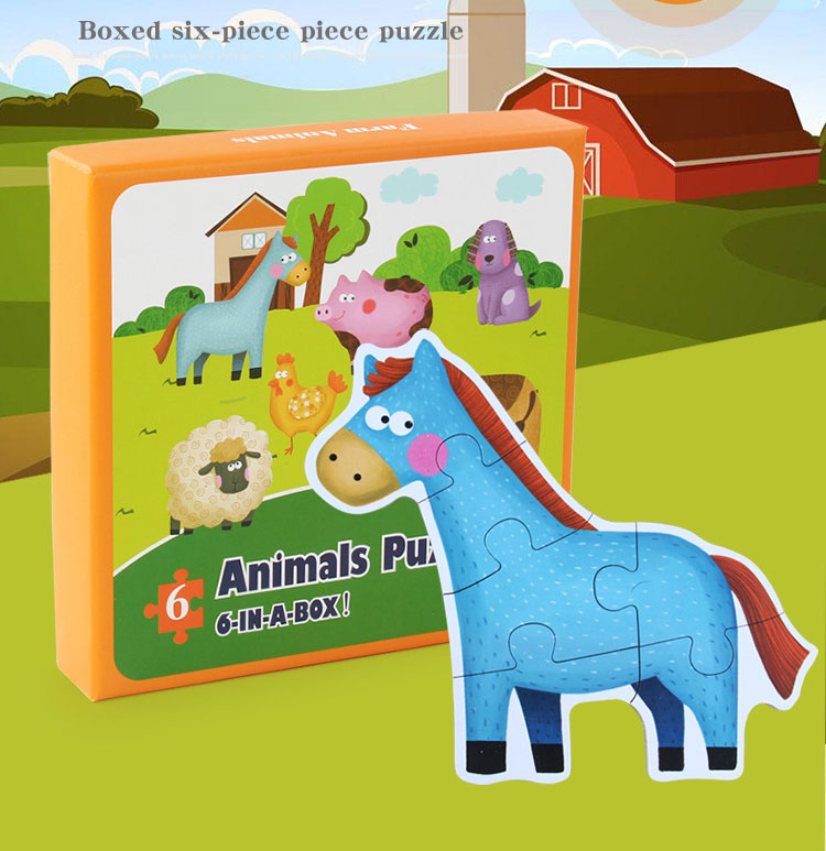 จิ๊กซอว์จับคู่ 6 ชิ้นส่วน Matching Puzzles เสริมพัฒนาการเด็กเล็ก