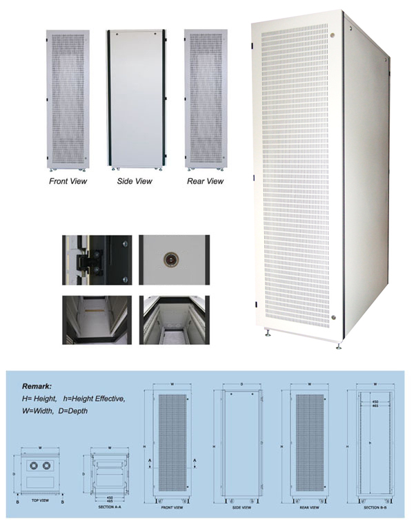 FR-6142 FR 19" PERFORATION EXPORT SERVER RACK 42U (60x110 cm.) สูง 205 cm.